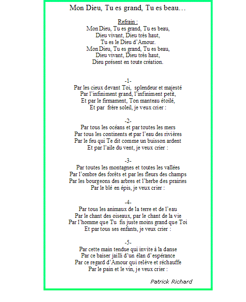 Quelques Chants Pour Les Rencontres De Catechese