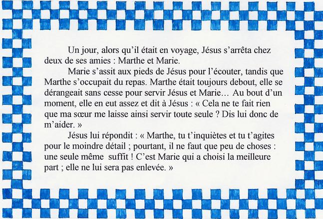 Evangile et commentaire de la parole du 8 octobre = "la joie du service dans l'écoute" Marthetmarie